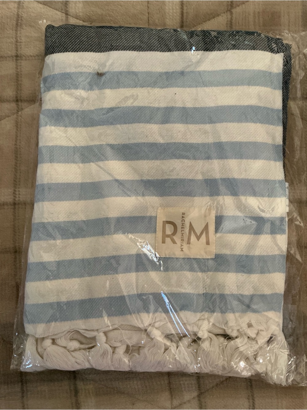 Rachel Miriam Striped Blue & White Turkish Towel